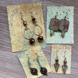 Group of earrings artist handmade